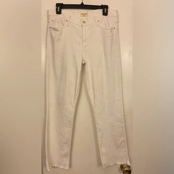 MOTHER The Rascal Ankle Snippet Whipping the Cream White Size 30 - Picture 2 of 11